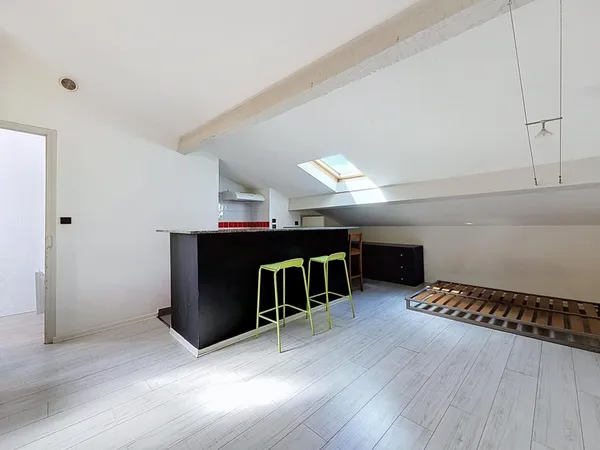 Studio dernier étage, lumineux et atypique