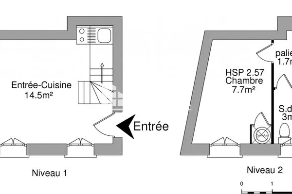 Appartement 2 pièces 27 m²