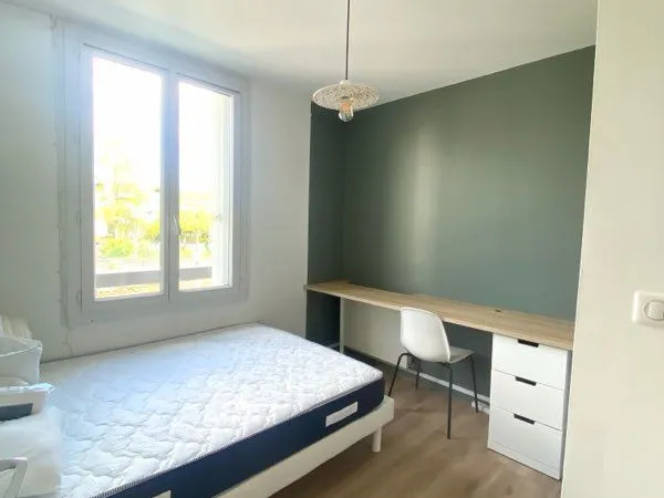 Chambre avec salle de bain privative dans colocation