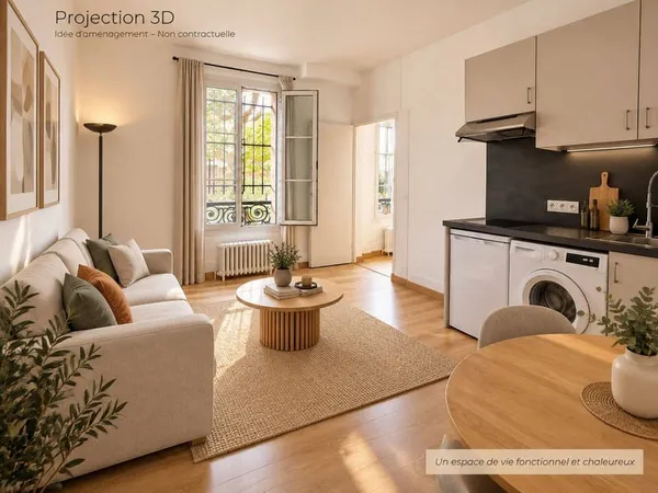 Studio 1 pièce 21 m²
