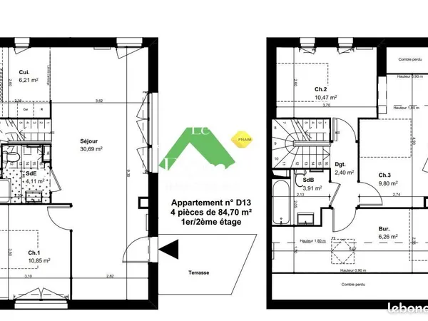 Appartement 4 pièces 84 m²