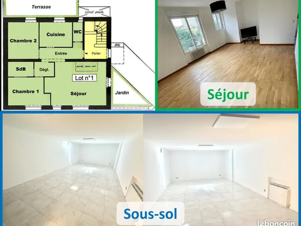 Location appartement 3 pièces vide bondy