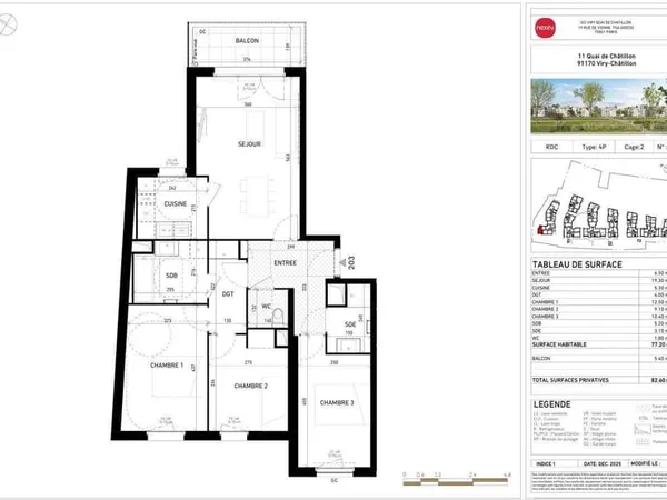 Appartement 4 pièces 77 m²