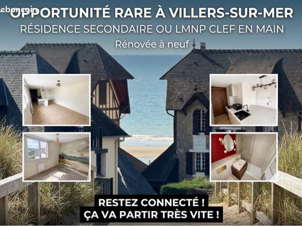 T2 vue mer séjour parking et cave