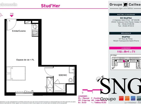 Appartement 1 pièce 18 m²