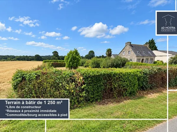 Terrain à bâtir de 1 250 m² libre de constructeur - PLOUGOURVEST