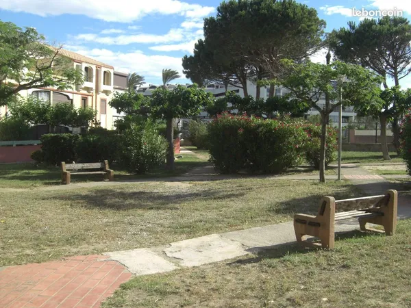 200 m mer st cyprien plage t2 avec clim et parking