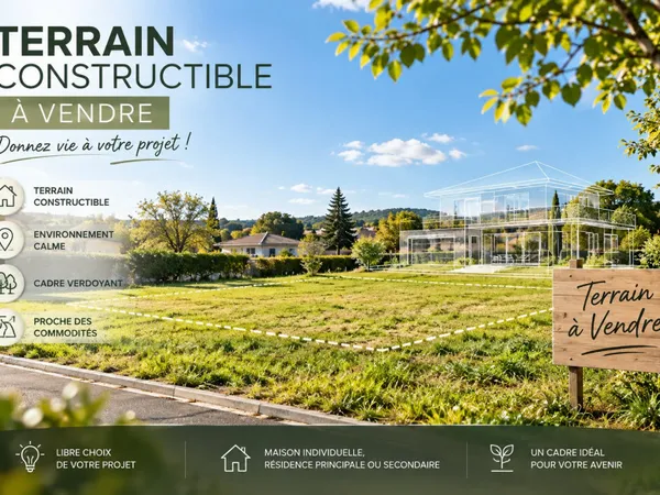 Terrain constructible 1300 m²