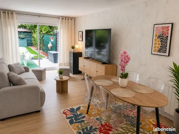 Coup de coeur - Appartement rez-de-jardin 62 m² + jardin + garage, lac à 100 m »