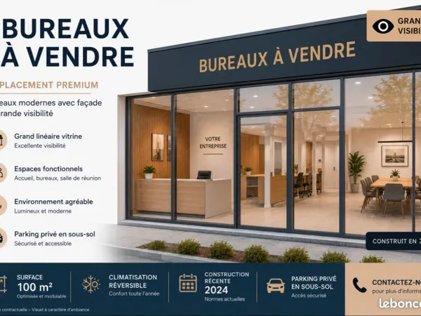 Bureaux 100 m² La Pardieu - Grande vitrine - Parking privé
