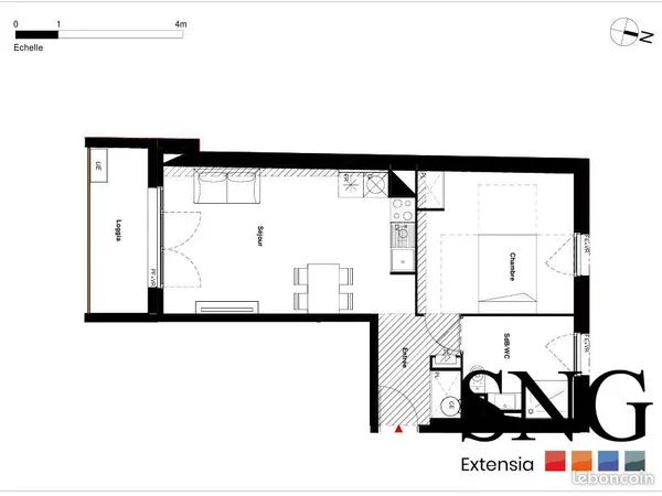 Appartement 2 pièces 44 m²