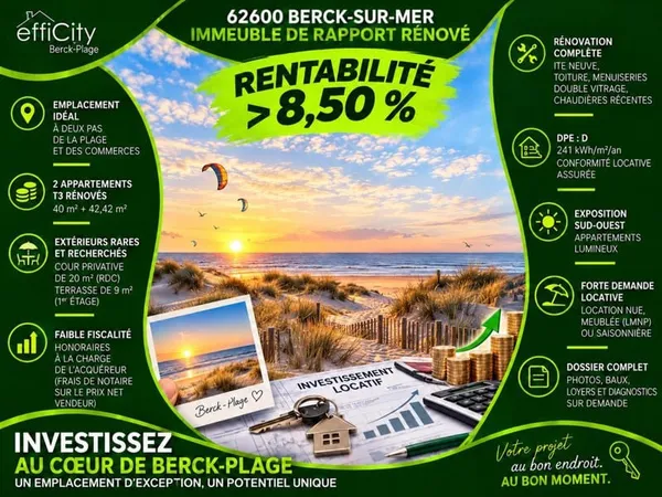 Bien immobilier de rendement Vente Berck 6p 82m² 167900€