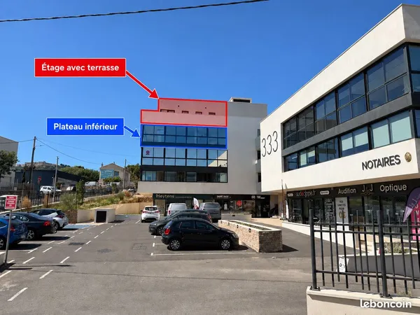 La seyne-sur-mer - a louer bureaux neufs en duplex 260 m² - terrasse 80 m² - 5 parkings