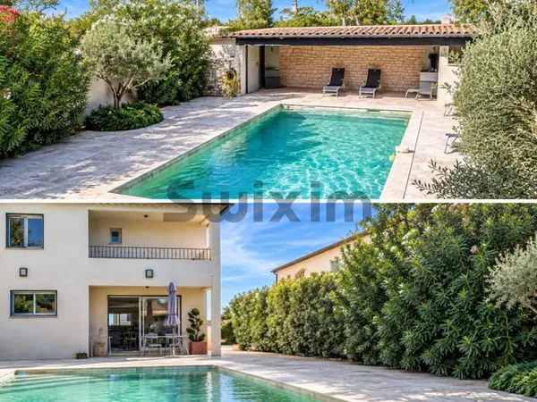 À 20 mn pied du centre d'Uzès, une villa récente aux beaux v