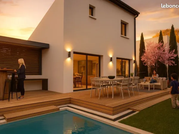 Maison neuve à étage 4 chambres et garage + terrain de 450m² à Lignan sur Orb (34490)