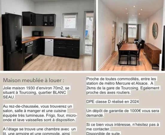 Maison à louer sur Tourcoing