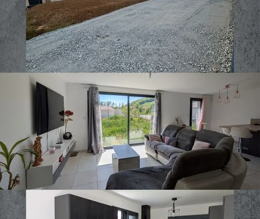 Maison T4 de 93,75 m² (2023) - 3 chambres - Garage - Terrain d'environ 700 m² - Lotissement calme