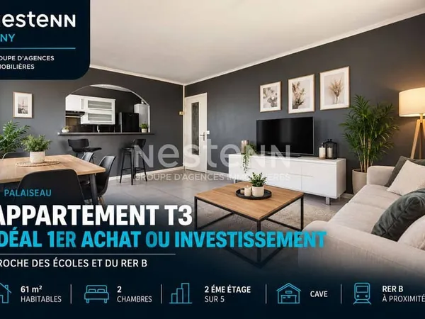 Appartement 3 pièces 61 m²