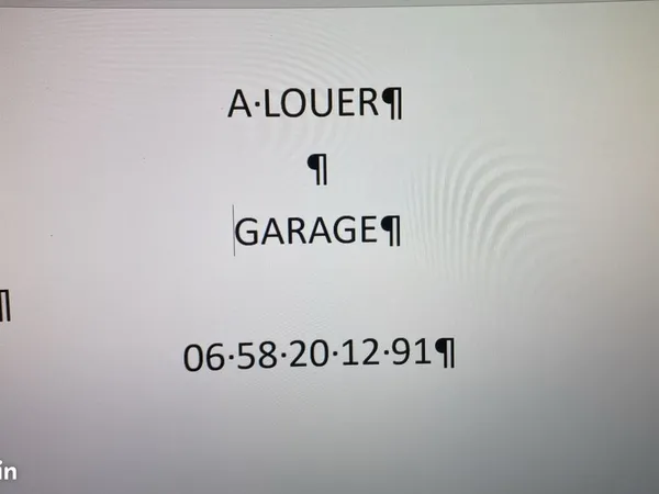 Garage à Louer