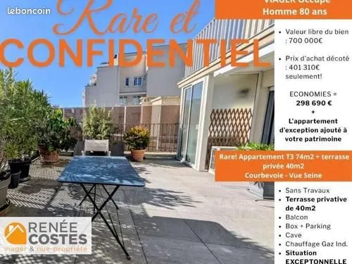 Appartement en Viager 3 pièces 74 m²