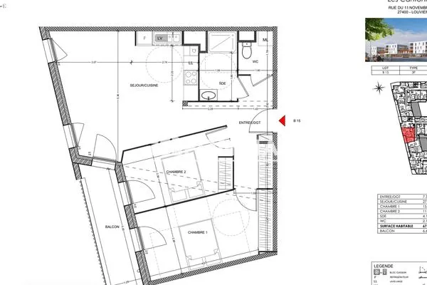 Appartement 3 pièces 67 m²