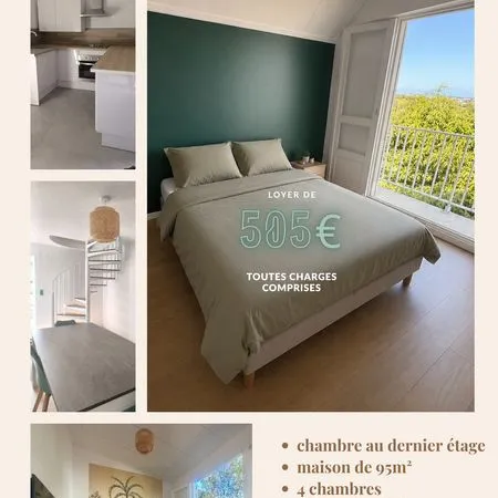 Chambre en colocation entre St Pierre et Etang Salé