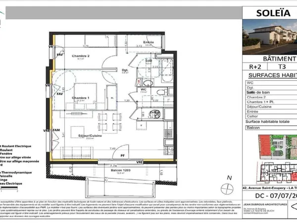 T3 lumineux en VEFA avec balcon de 12 m²