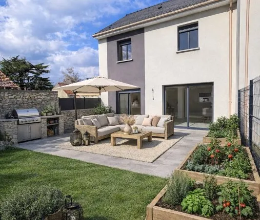 Vends maison neuve avec jardin