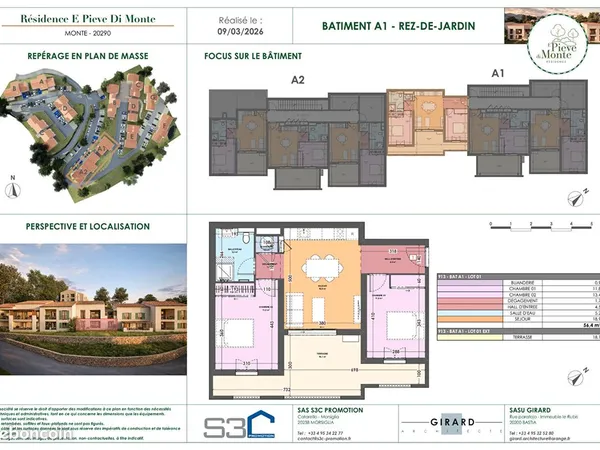 Appartement 3 pièces 56 m²