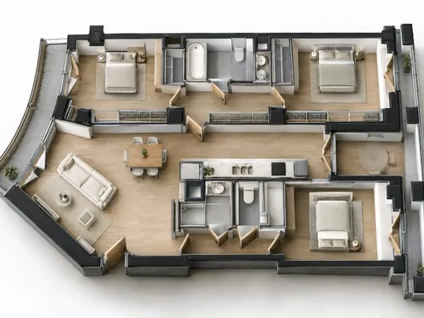 Immeuble 4 pièces 83 m²
