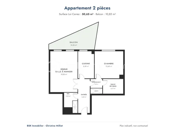 Appartement 2 pièces 51 m²