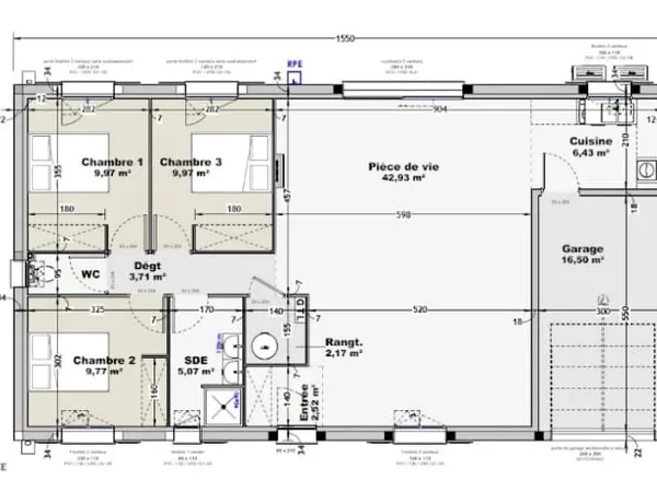 Maison neuve 3 pièces 90 m²