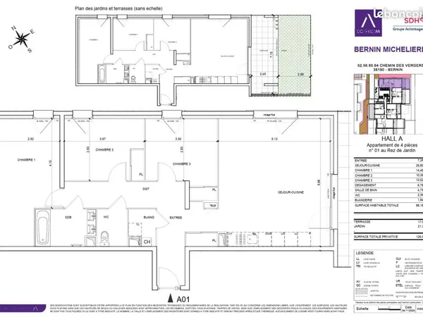 Appartement 4 pièces 88 m²