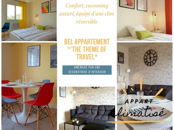 🌿 COLOCATION "THE THEME OF TRAVEL" - Chambre meublée dans T4 neuf & tout équipé ✈️