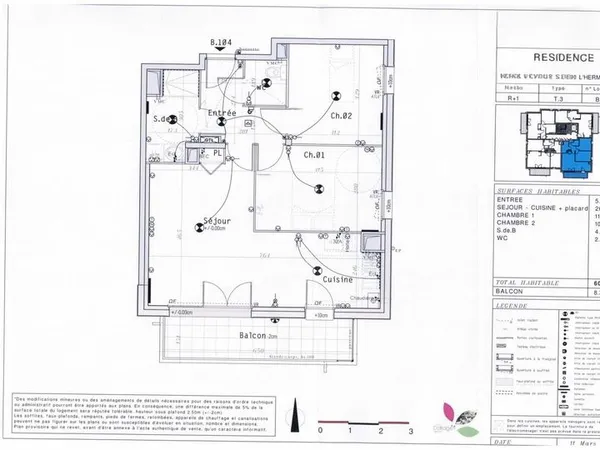 Appartement 3 pièces meublé