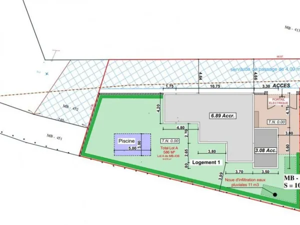 Terrain constructible 610 m²