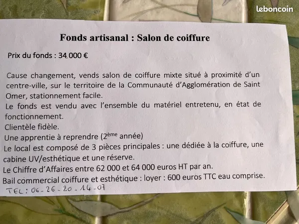 Fds de commerce coiffure esthétique