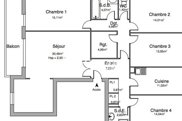 Appartement 5 pièces 126 m²