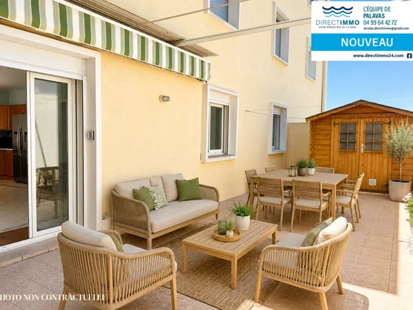 F3 cabine avec terrasse de 80m2 et 3 places de parkings priv