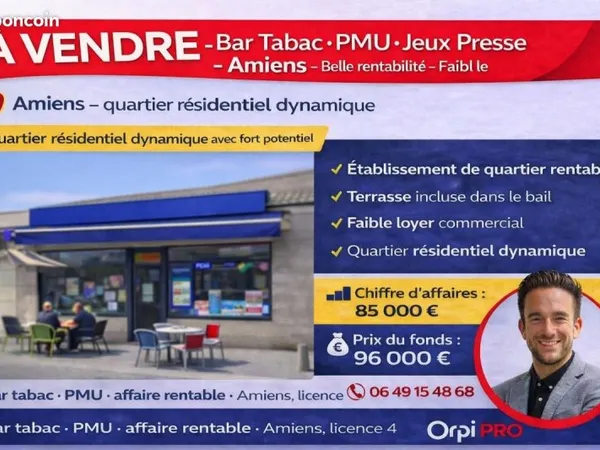 Commerce bar, tabac, PMU 42 m²