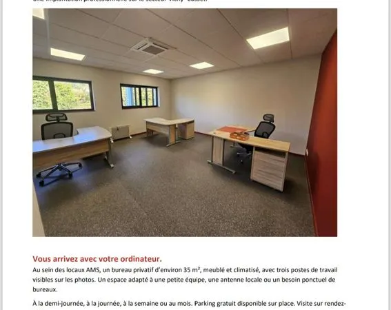 Location de bureau prêt à travailler
