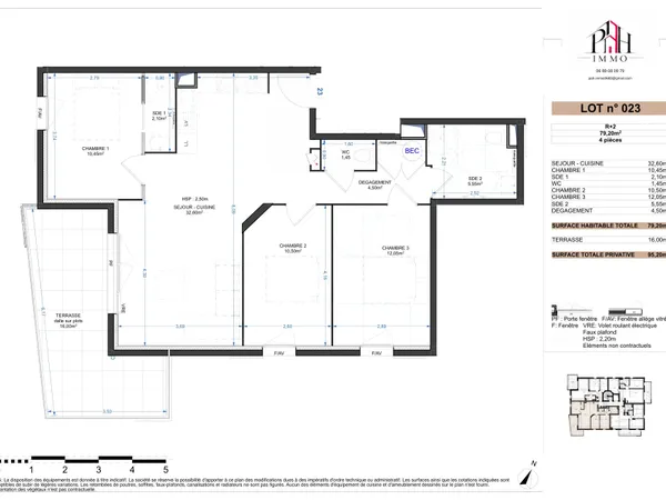 Grasse – Appartement 4 pièces au deuxième étage avec terrasse