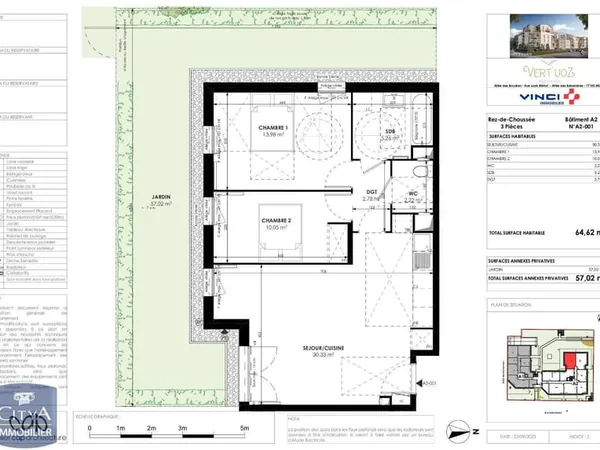 Appartement 3 pièces 65 m²