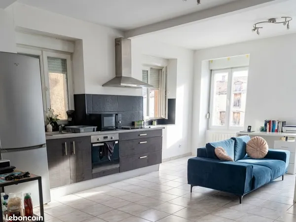 BELFORT CENTRE-VILLE - GRAND F2 MEUBLÉ DE 49 m² - MOBILIER NEUF - VIDÉO DISPONIBLE - LIBRE
