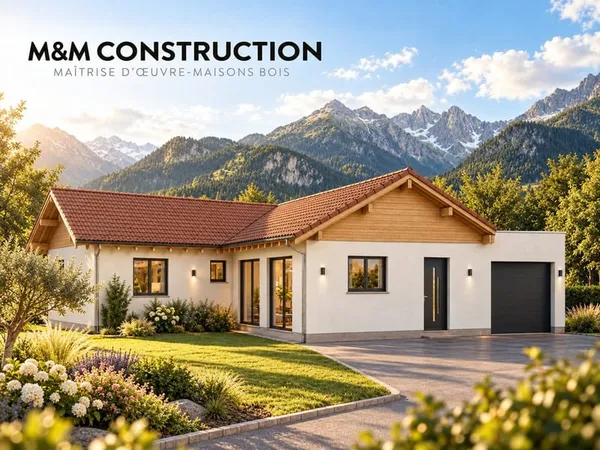 Terrain de 1 050 m² avec vue sur Genève et projet de maison de plain-pied à Collonges