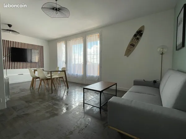 T2 meublé 45 m², balcon 12 m², 710 CC, Le Mans Sud