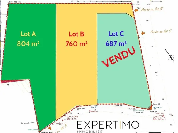 BOURGNEUF - Lot A -Terrain à bâtir- 804m2
