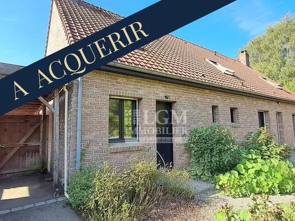 Winnezeele - Maison familiale semi plain-pied, individuelle- 150 m², jardin- Terrain 3 610 m²