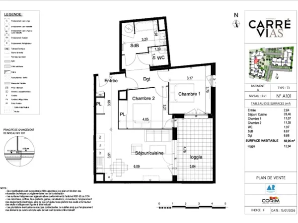 Appartement 3 pièces 67 m²