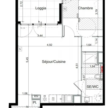 Appartement en résidence 2 pièces 50 m²